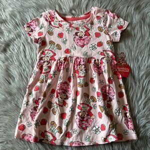 The World Of Strawberry Shortcake Dress Toddler Girls Size 3T Pink Short‎ Sleeve